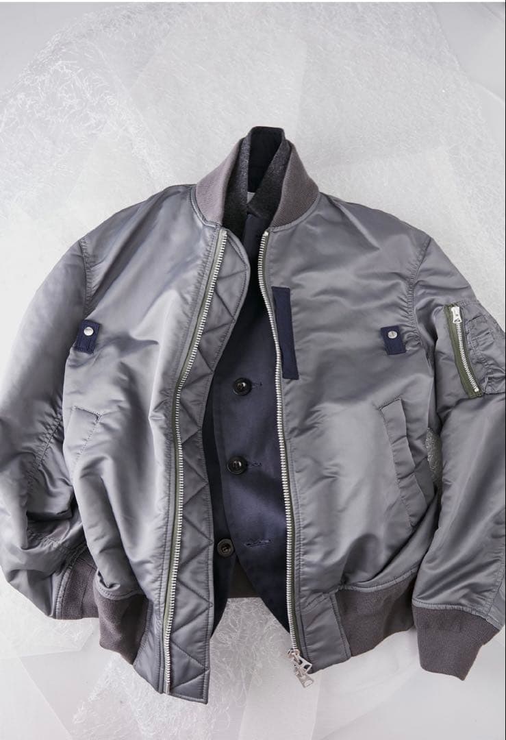sacai 22aw MA-1 Blouson (Gray) - メルカリ