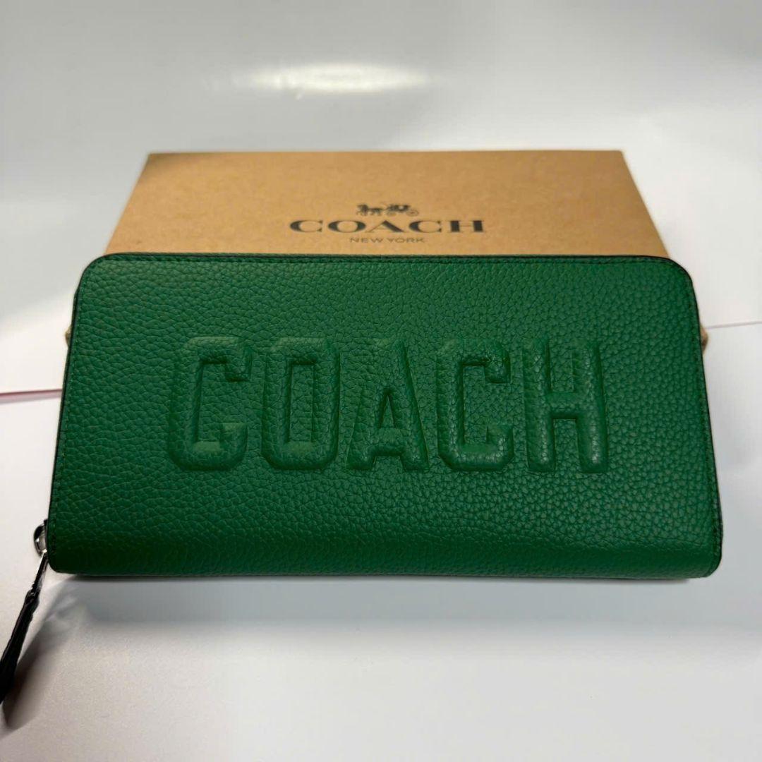 COACH コーチ 長財布 グリーン レザー CW715 - メルカリ