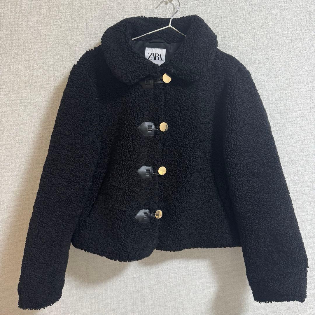 ZARA ボアジャケット ショート丈ボアコート ブラック XS 完売品 美品