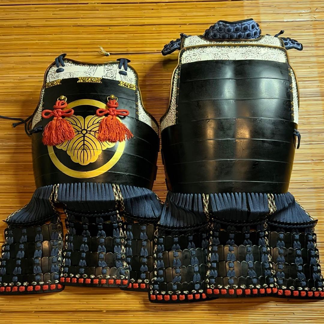 新品同様、美品！『光忍』丸武工房製【鎧•甲冑】紺糸威 黒胴 当世具足
