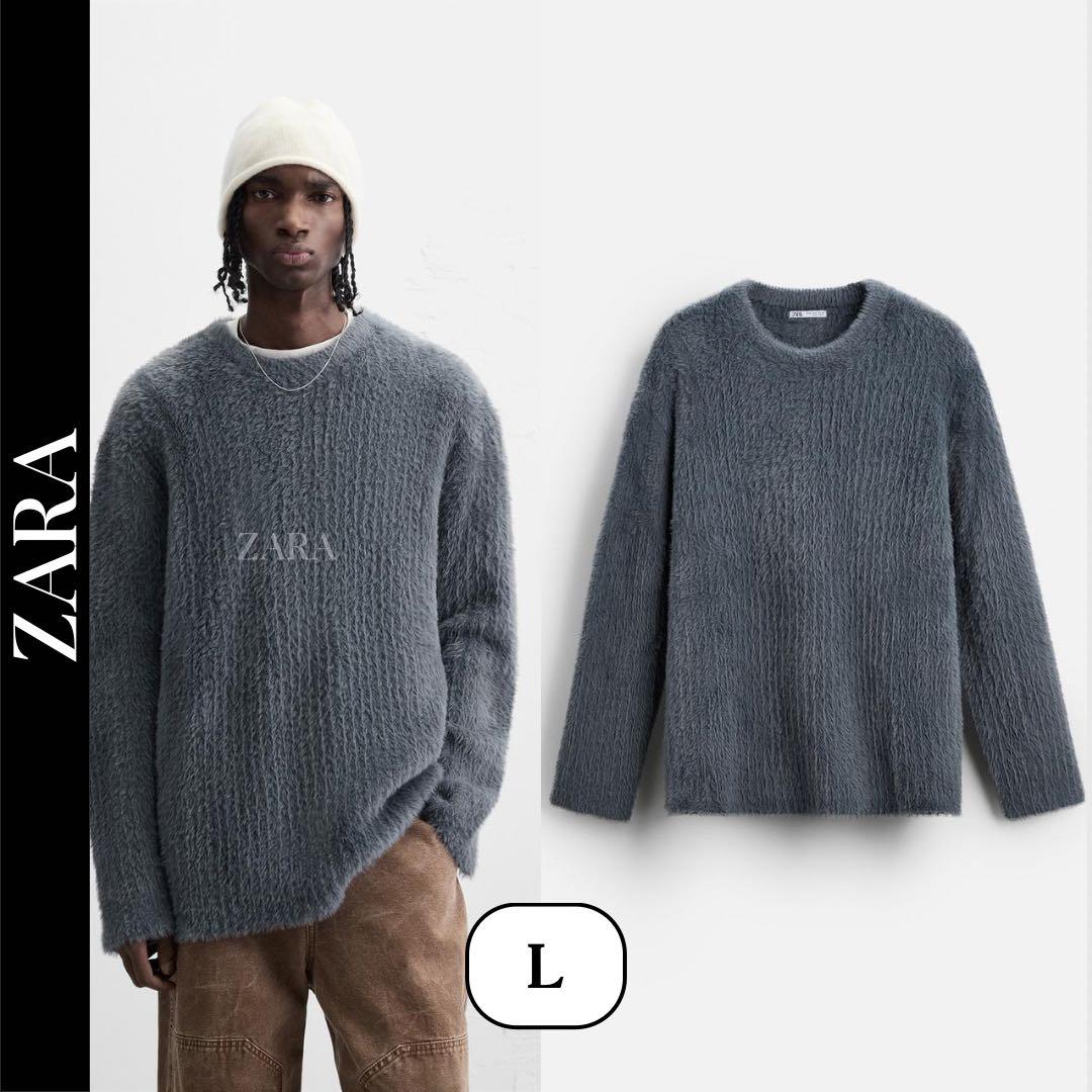 ZARA ザラ リブ編みテクスチャーセーター L - メルカリ