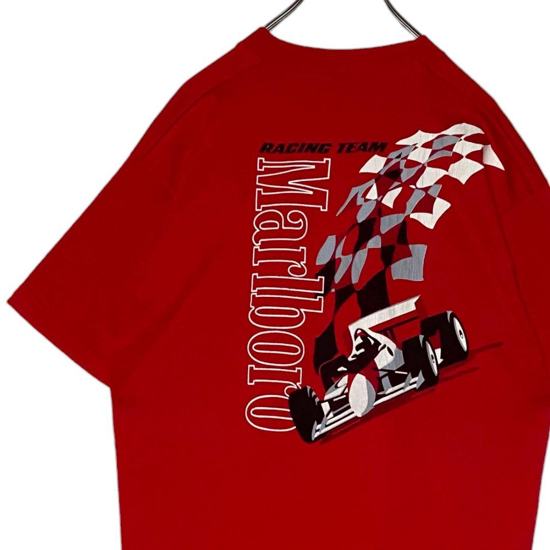 90sヴィンテージUSA製 マルボロレーシングTシャツ 赤 XLシングル