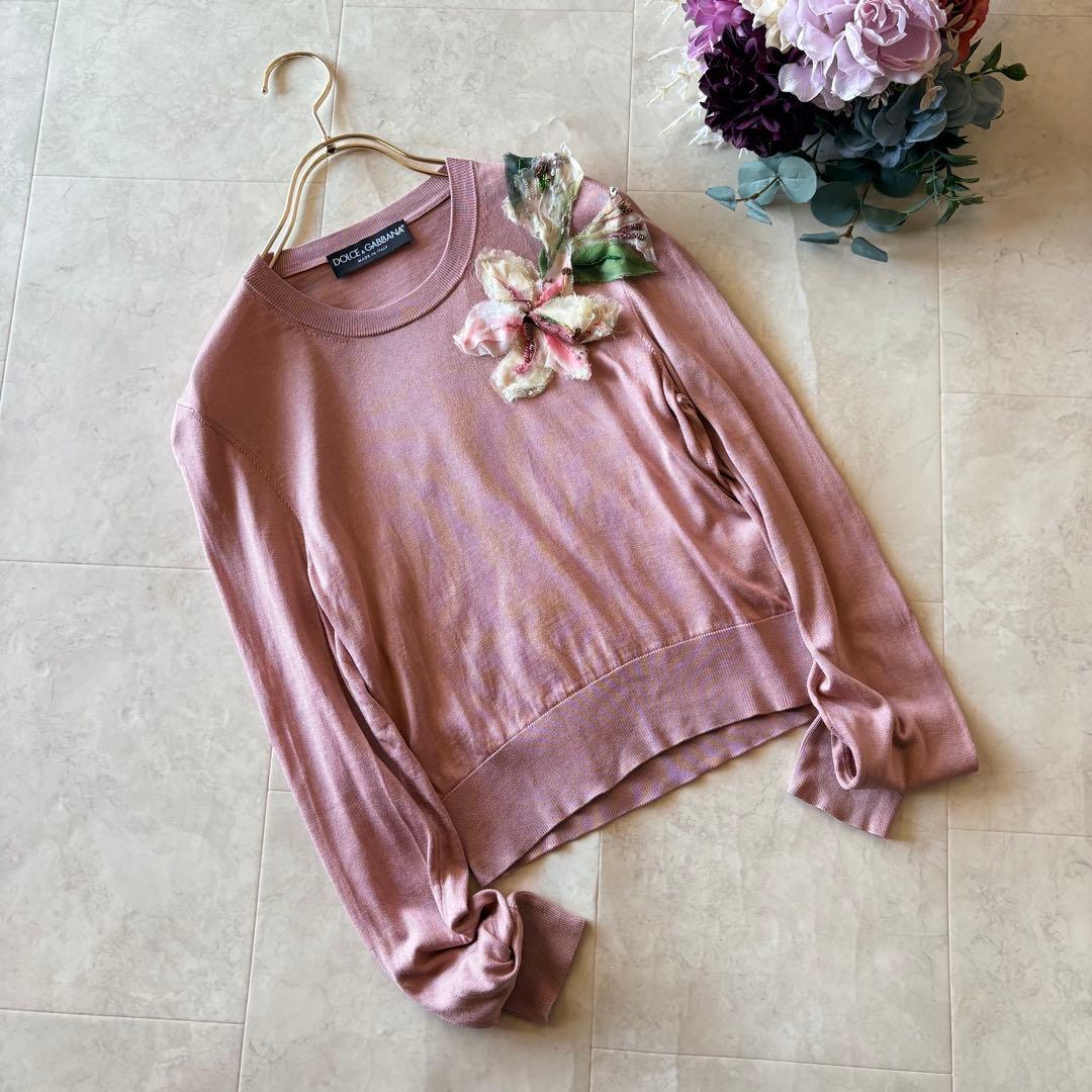 NO.5-144DOLCE&GABBANA イタリア製 花モチーフ シルクニット