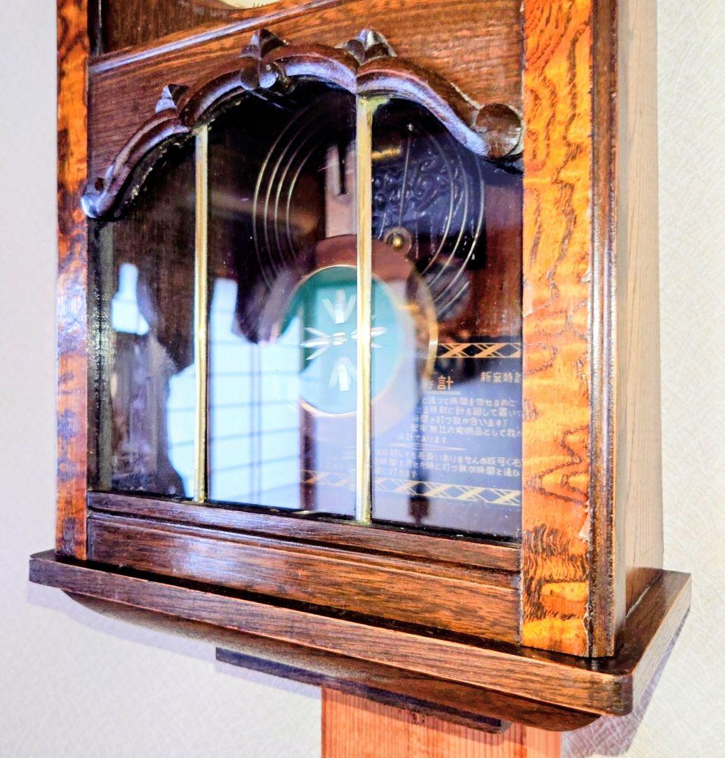 完動・美品〉栄計舎 OCCUPIED JAPAN 本打式宮型ゼンマイ振り子