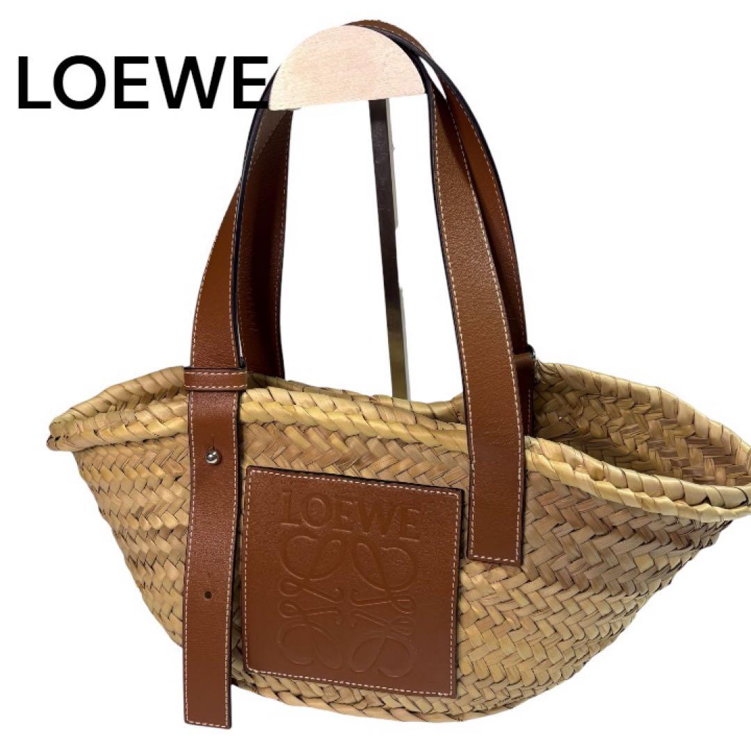LOEWE かごバッグ ストロー レザー スモール - メルカリ