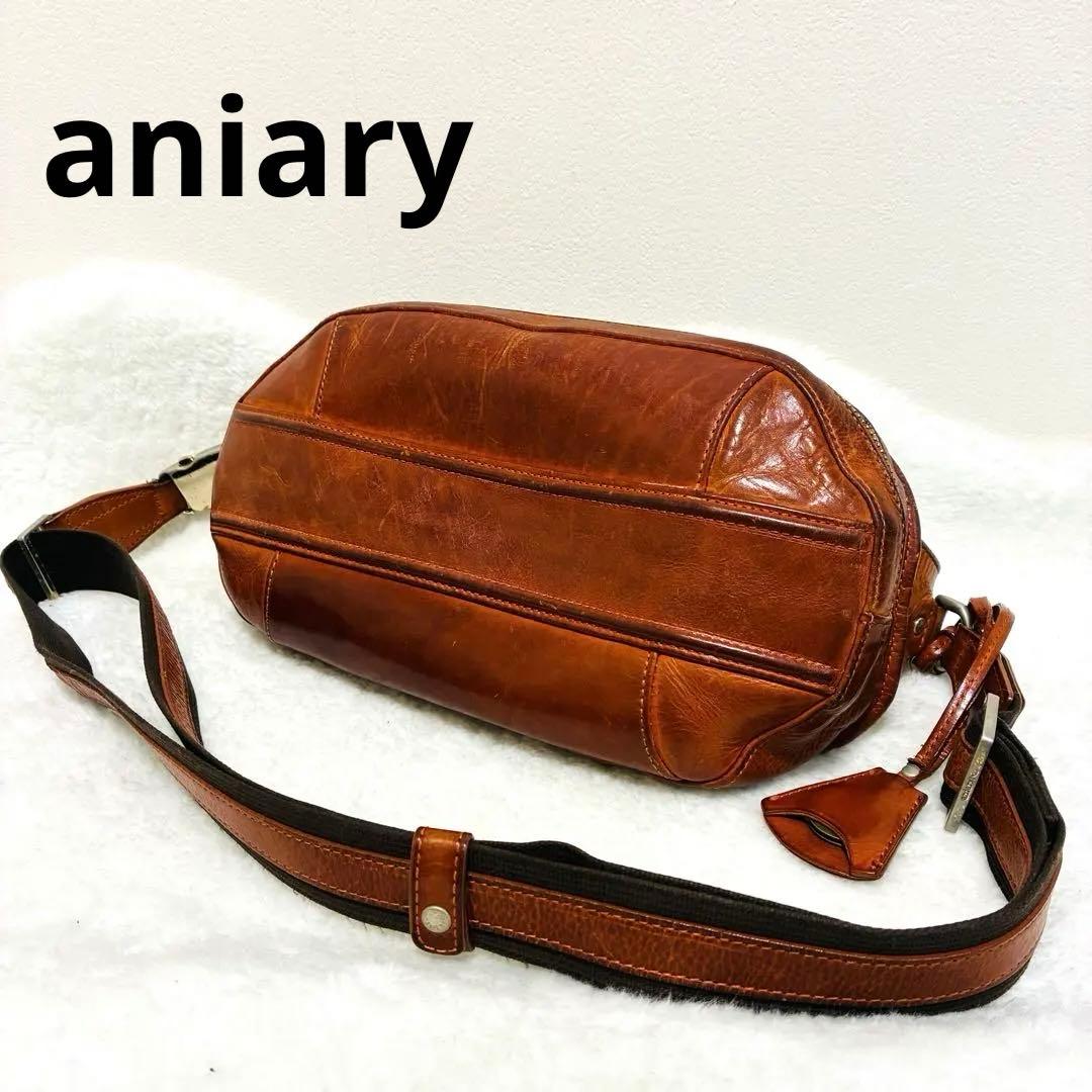 aniary（アニアリ）レザー ボディバッグ ショルダーバッグ ブラウン