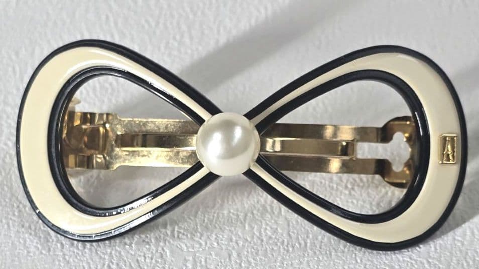 新品同様　ALEXANDRE DE PARIS　リボンバレッタ　８cm バレッタ (8 cm)｜ALEXANDRE DE PARIS（アレクサンドル ドゥ パリ）