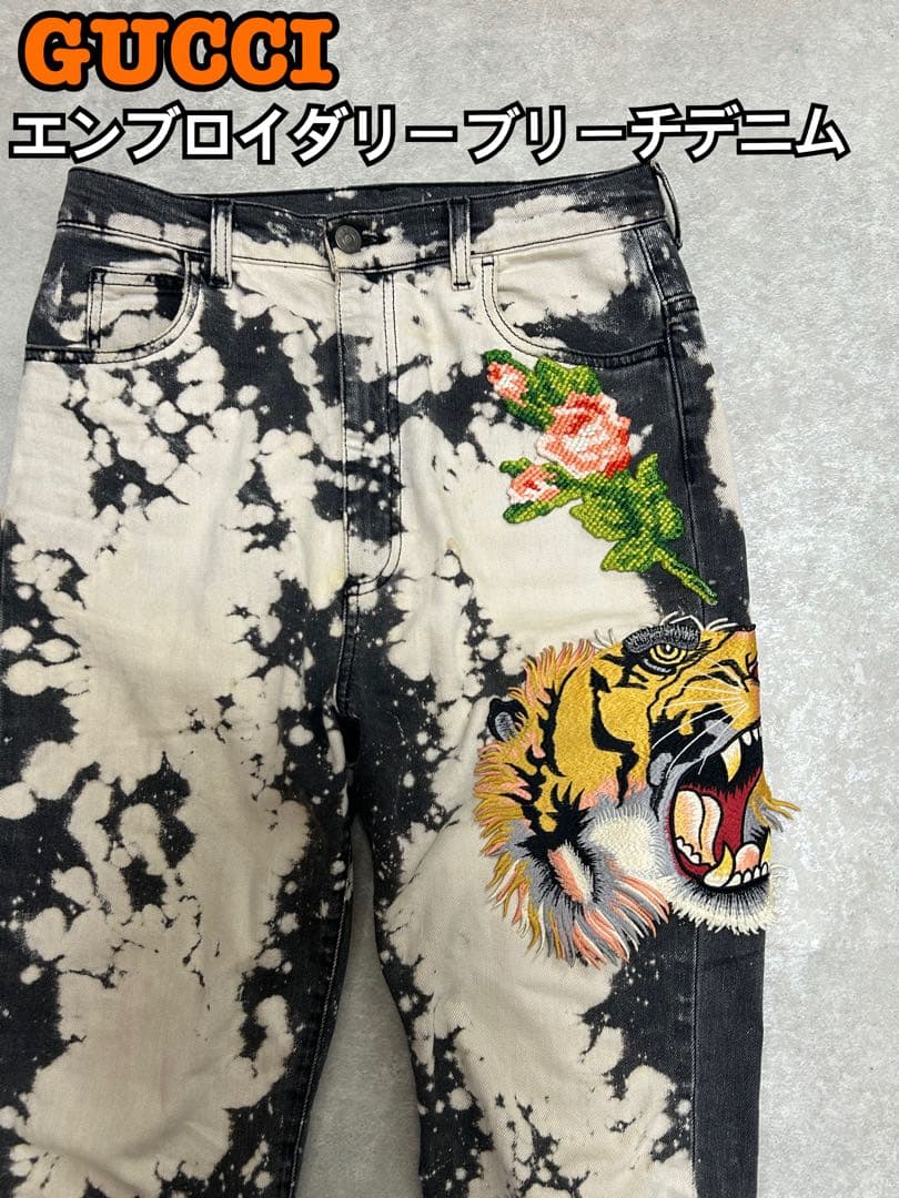 GUCCI エンブロイダリー・ブリーチデニム 虎　花 楽天市場】【新品未使用品】【バッグ】GUCCI グッチ タイガーエン