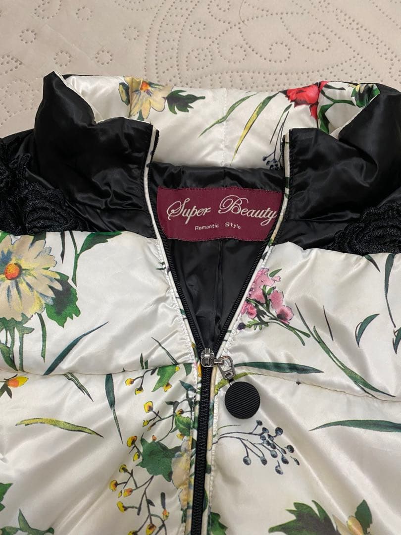 Super Beauty スーパービューティー 花柄 ダウンコート ロングコート