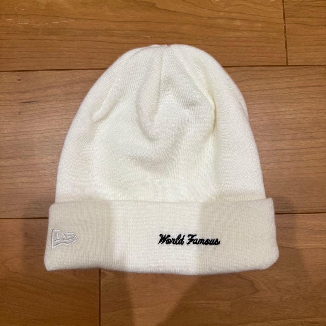 Supreme✖️NEWERA コラボ ニット帽 ホワイト - メルカリ