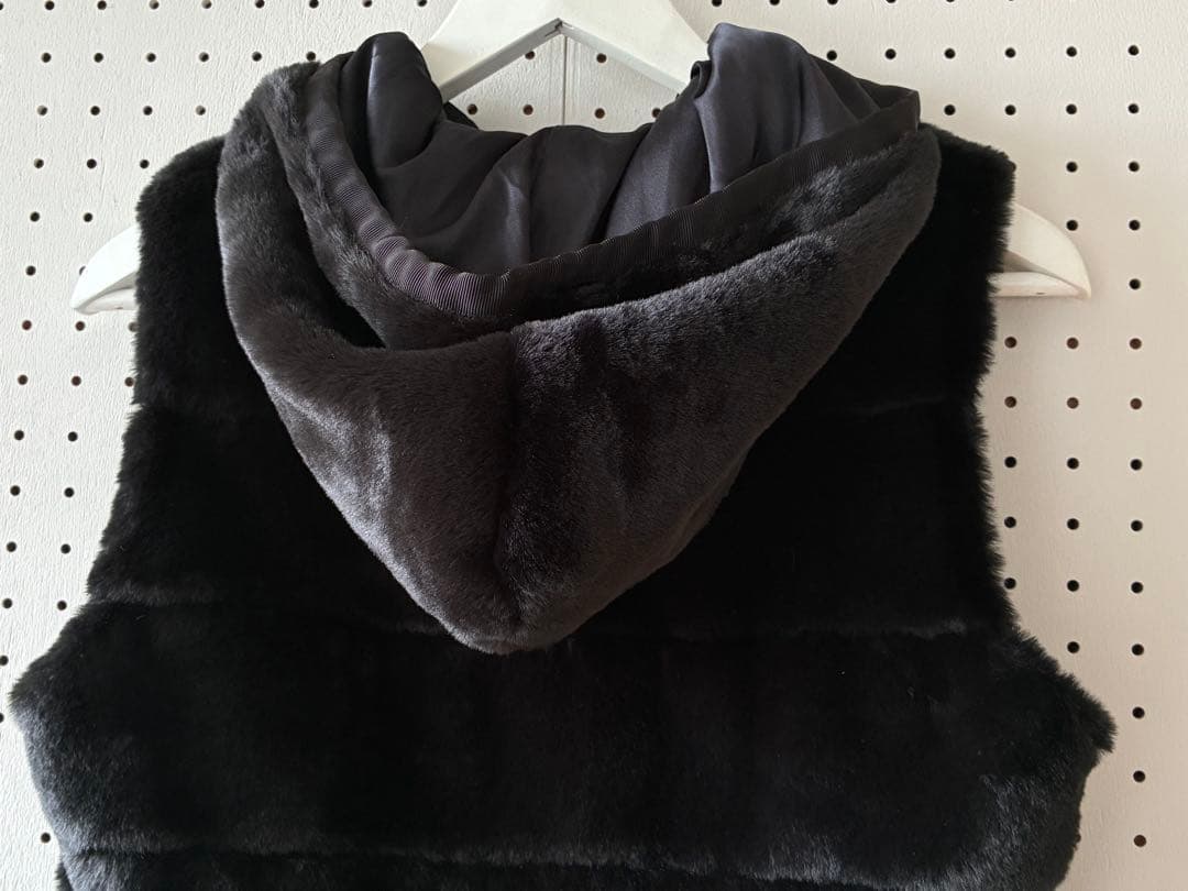 ランバンスポール ゴルフ用フェイクファーベスト サイズ38 ブラック