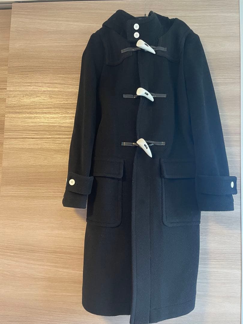 HYKE ブラック ダッフルコート サイズ3 HYKE（ハイク）ダッフルコート 黒 サイズ:1(S位) レディース