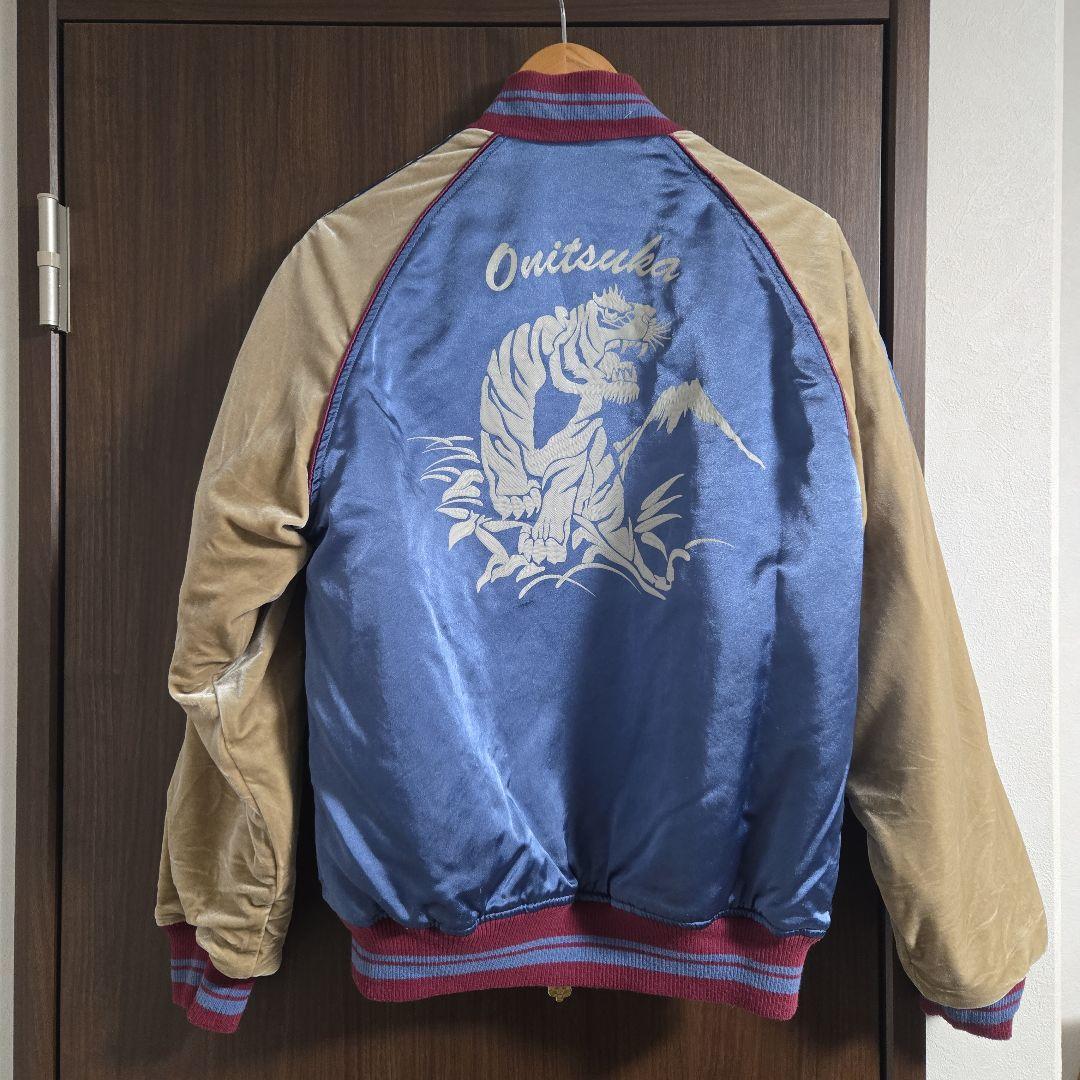 Onitsuka Tiger スカジャン M 青・ベージュ 2月のみ出品 - メルカリ