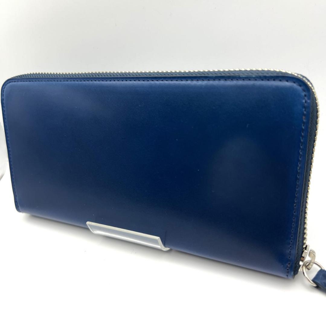 未使用品箱付 プレリー☆メンズ ジッピーウォレット 長財布 コードバン