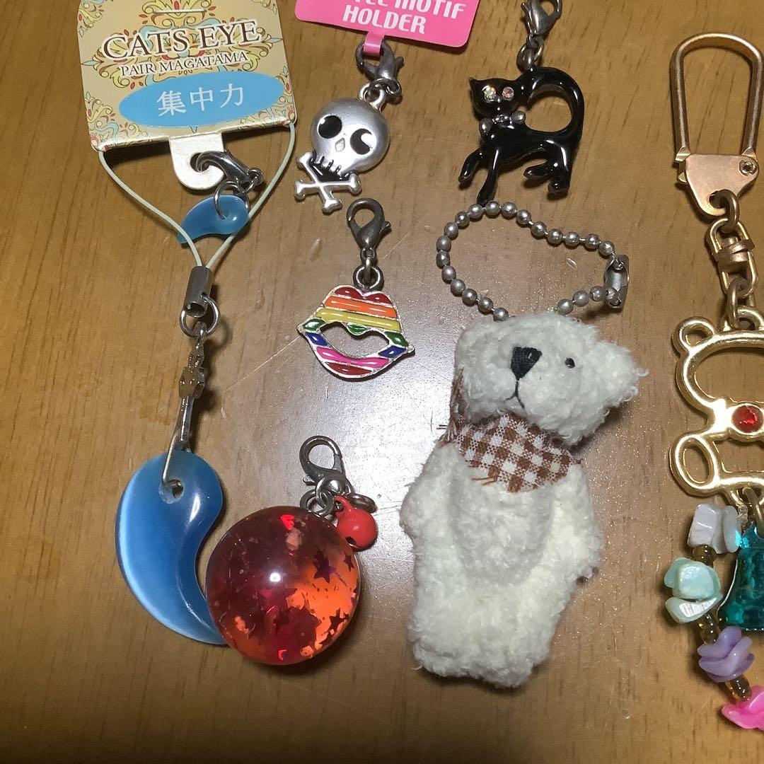 平成レトロ 当時物 チャーム キーホルダー ストラップ 計7点セット