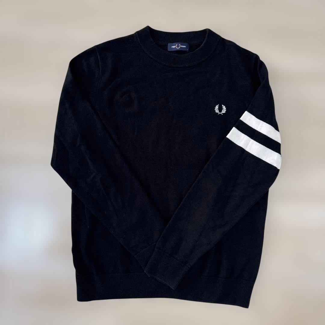 FRED PERRY ブラック クルーネックニット FRED PERRY/クルーネックニット | BRANDS,F,FRED PERRY フレッドペリー