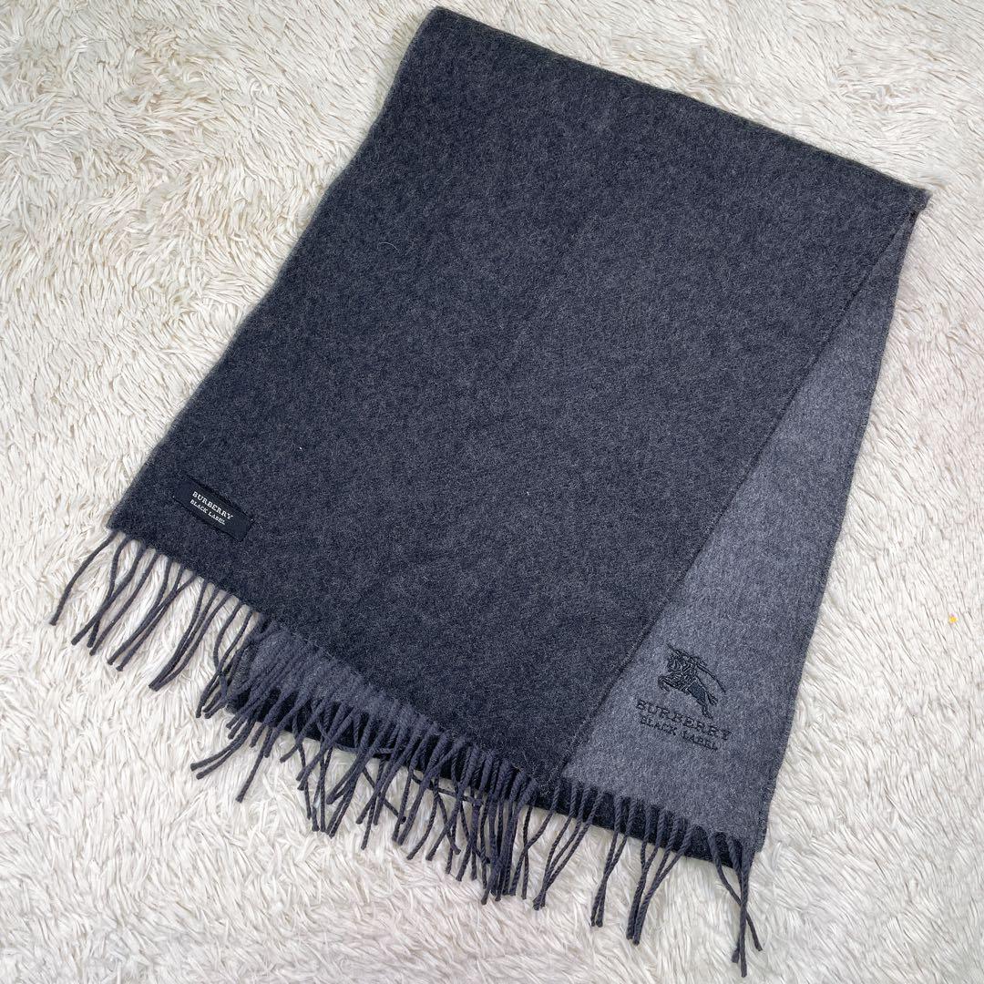 希少】バーバリーブラックレーベル カシミヤ ウール リバーシブル