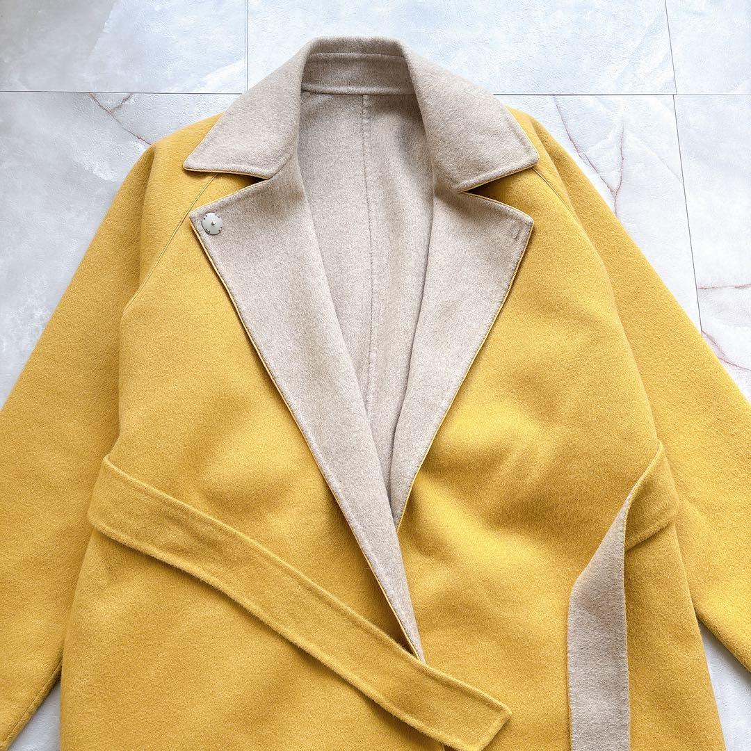 美品 マックスマーラ クチートアマーノ リバーシブル アンゴラウール