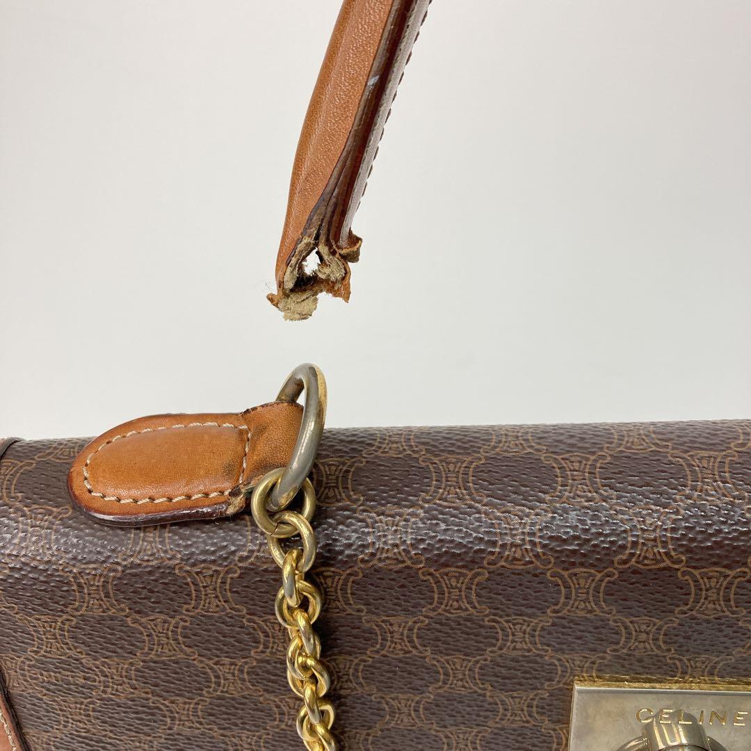 CELINE セリーヌ マカダム ハンドバッグ ガンチーニ ヴィンテージ 難