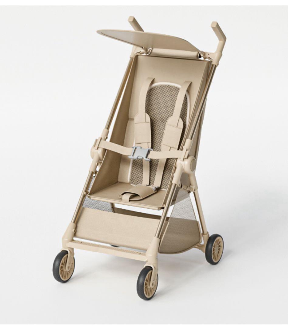 軽量ベビーカー ベージュ 4.7kg 耐荷重40kg バギー　コンパクト