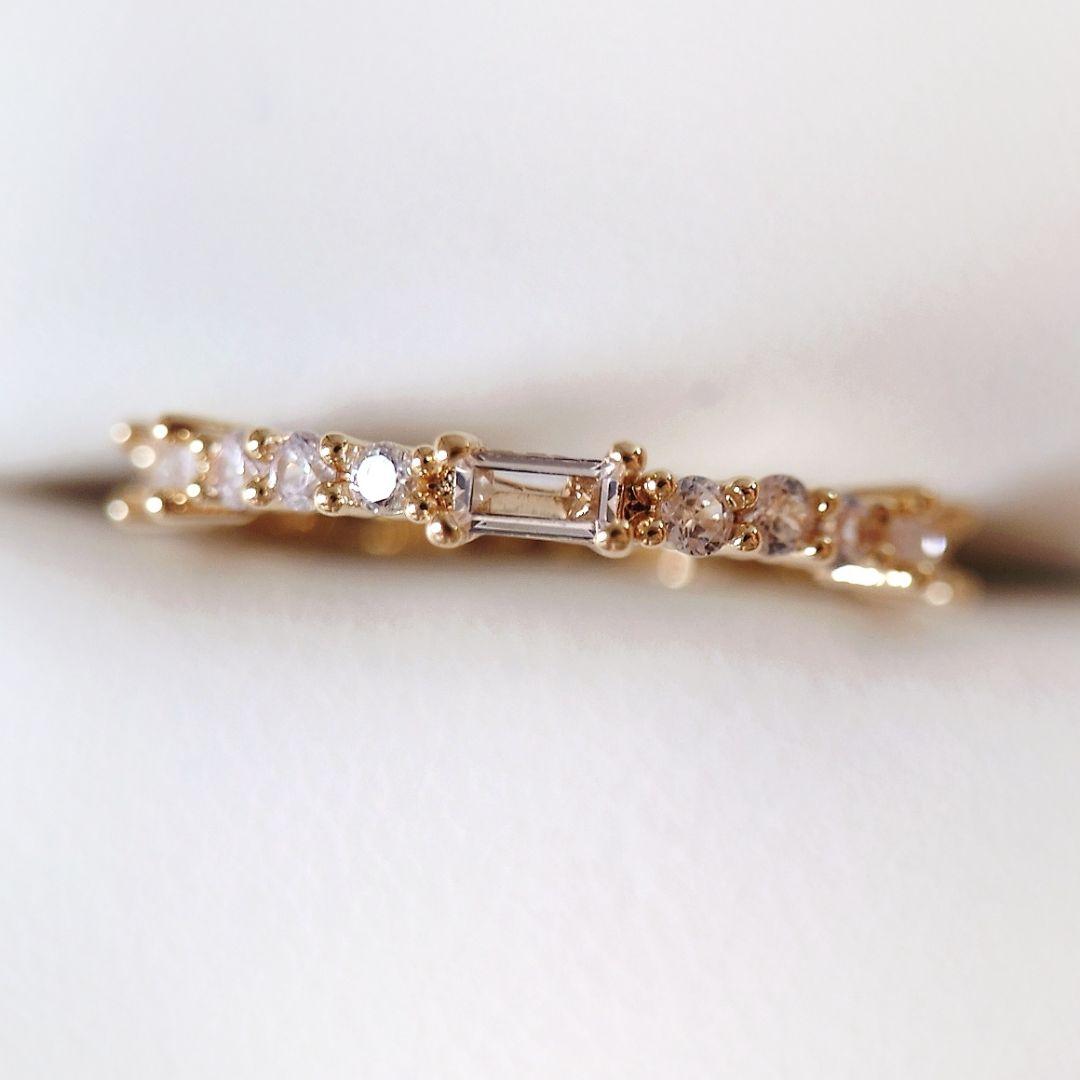 1539 高級 sona ダイヤモンド フルエタニティ リング 長方形 ゴールド