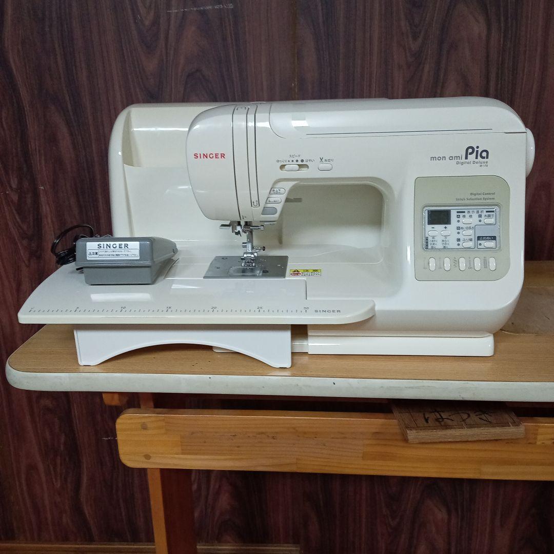 シンガーミシン本体モナミ分解整備済みフット付きワイドテーブル付き