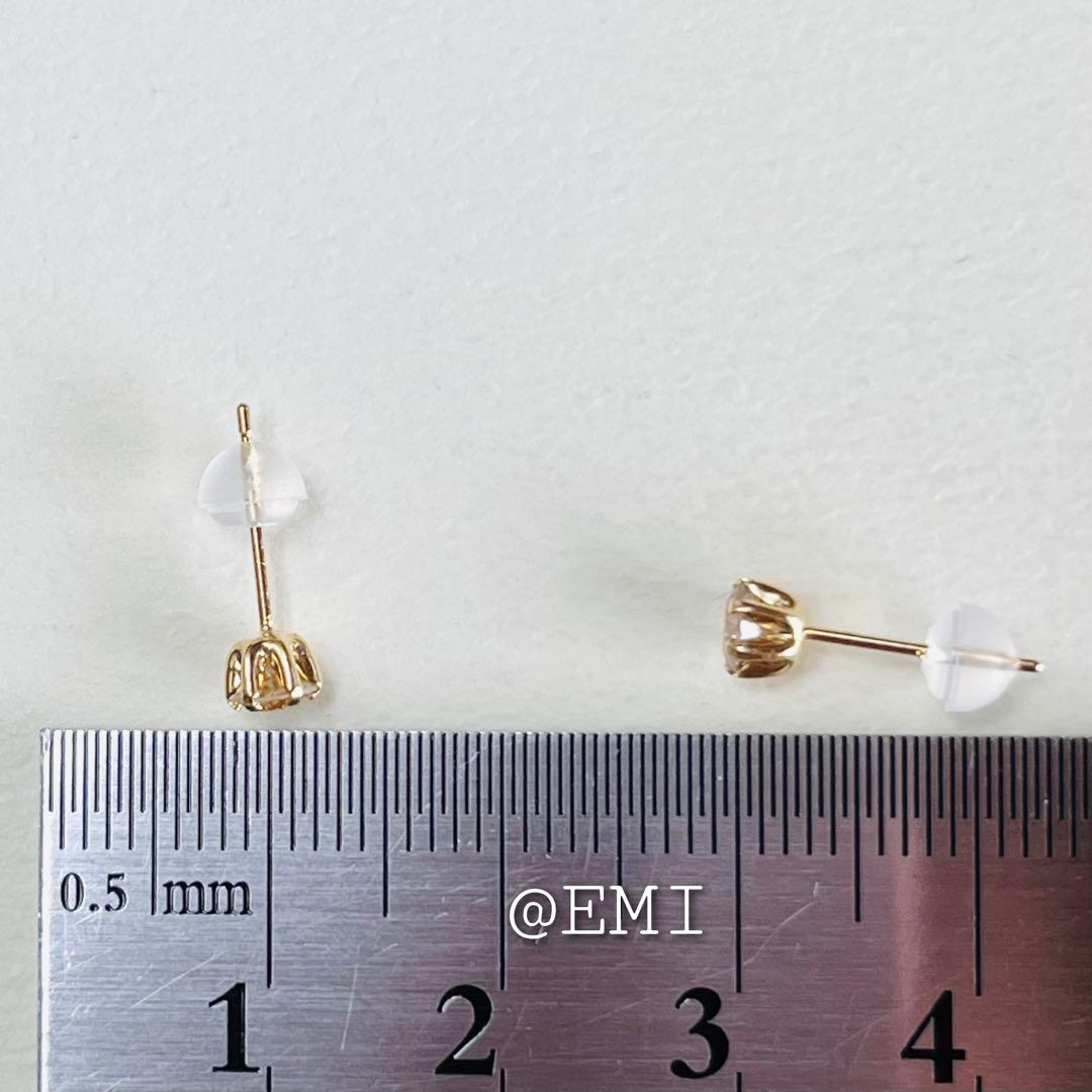 K18 18金　天然ダイヤモンド　AAグレード 0.40ct ピアス　dia