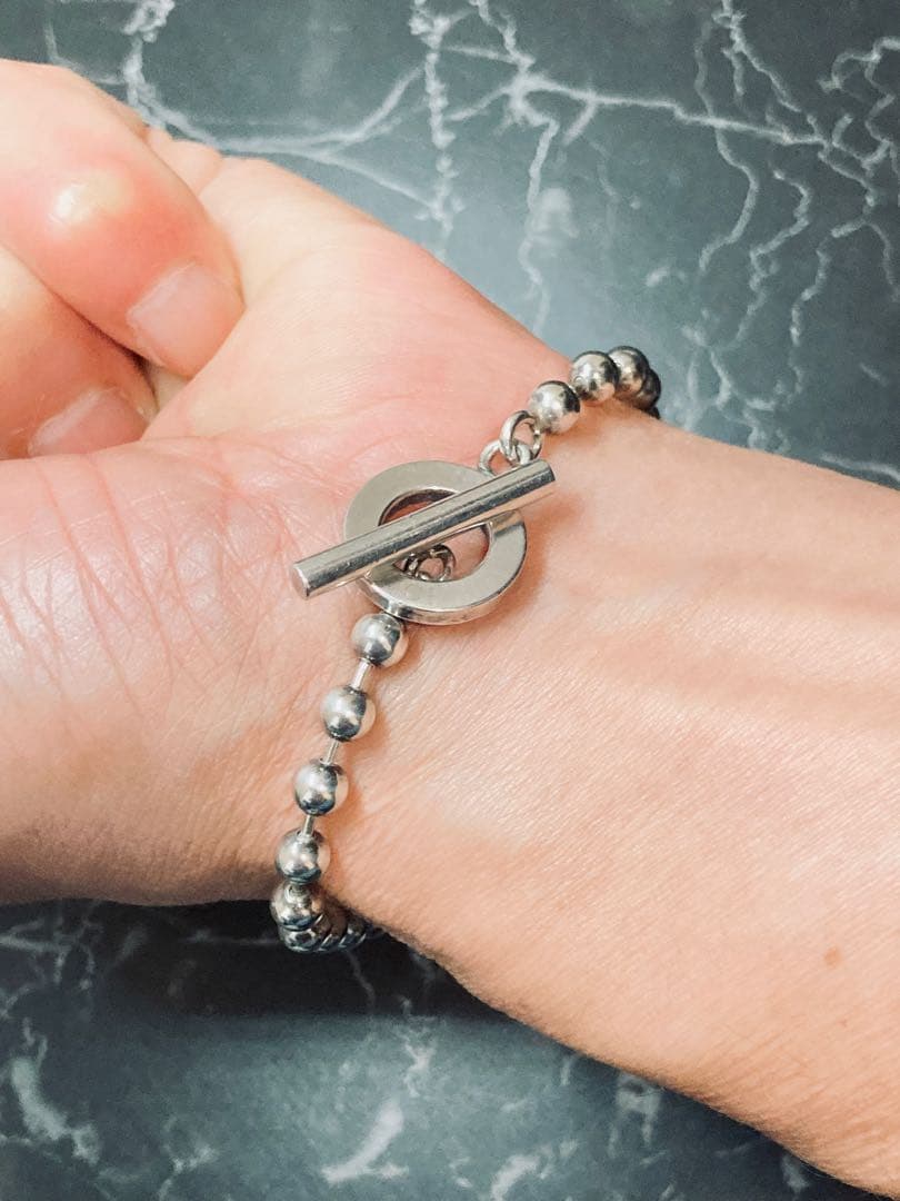 2-B] GUCCI / 925 / 19cm トグル ボールチェーンブレス