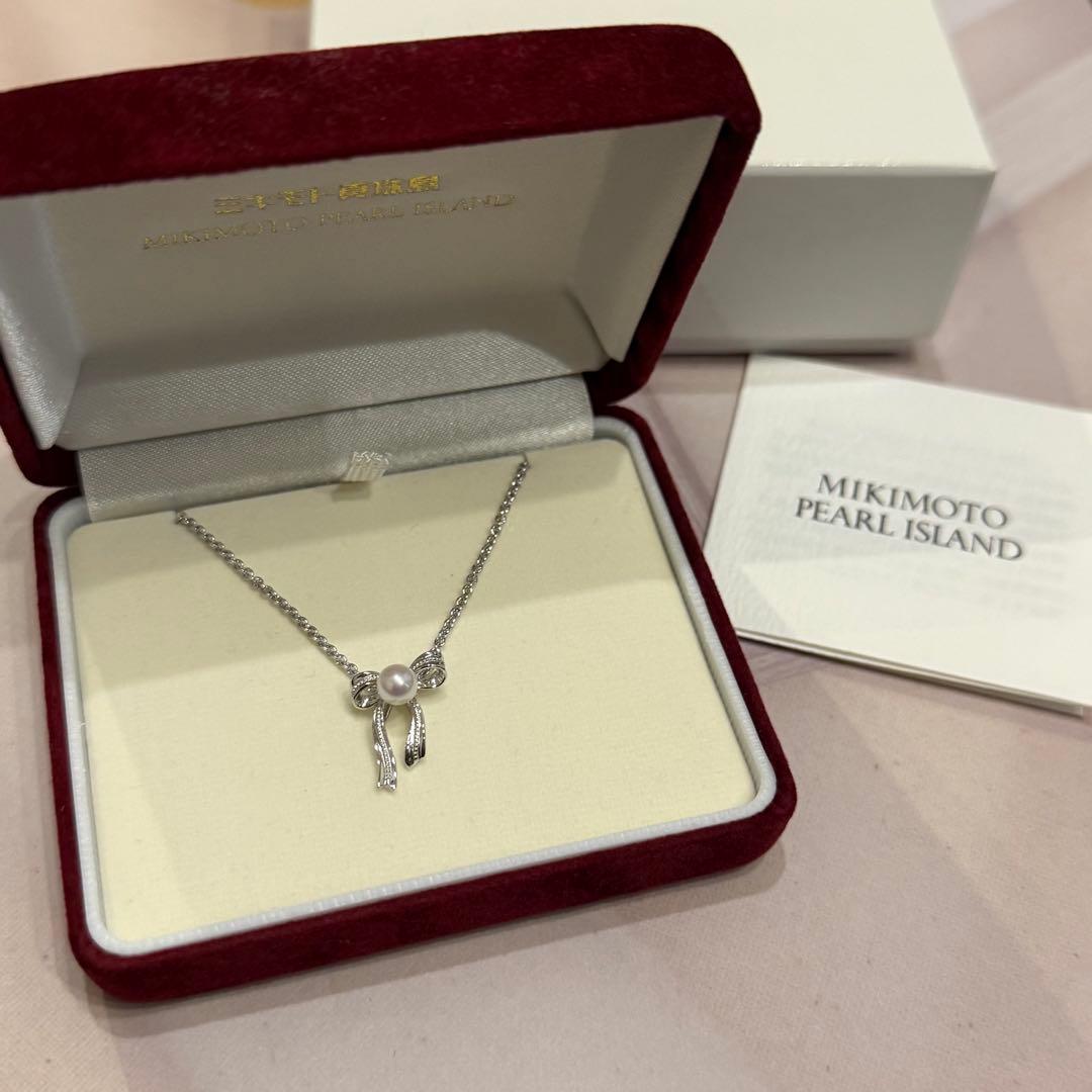 MIKIMOTO ミキモト真珠島 リボンパールネックレス - メルカリ