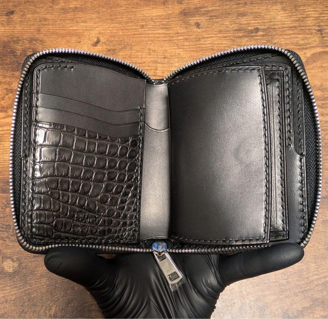 アリゲーター“ディープブラック”ジッパーミドル〜 no9ray - メルカリ