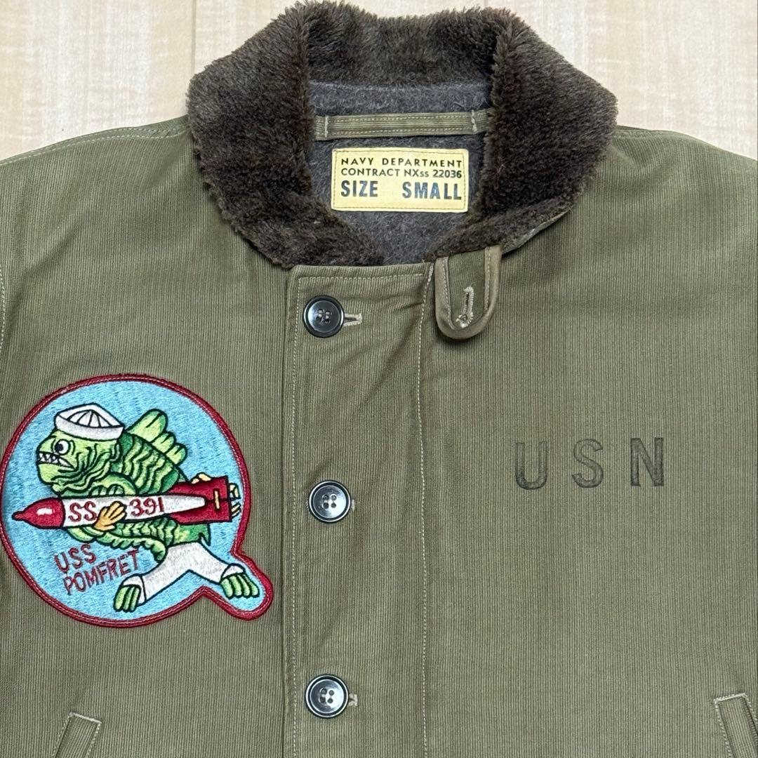 バズリクソンズ N-1 カスタマイズ デッキジャケット Sサイズ カーキ M