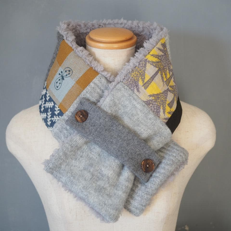 ミナペルホネン生地使用◎大人用パッチマフラー◎スヌード、ネック