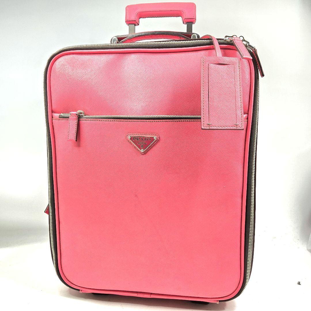 美品 PRADA キャリーケース オールサフィアーノレザー ポケット多