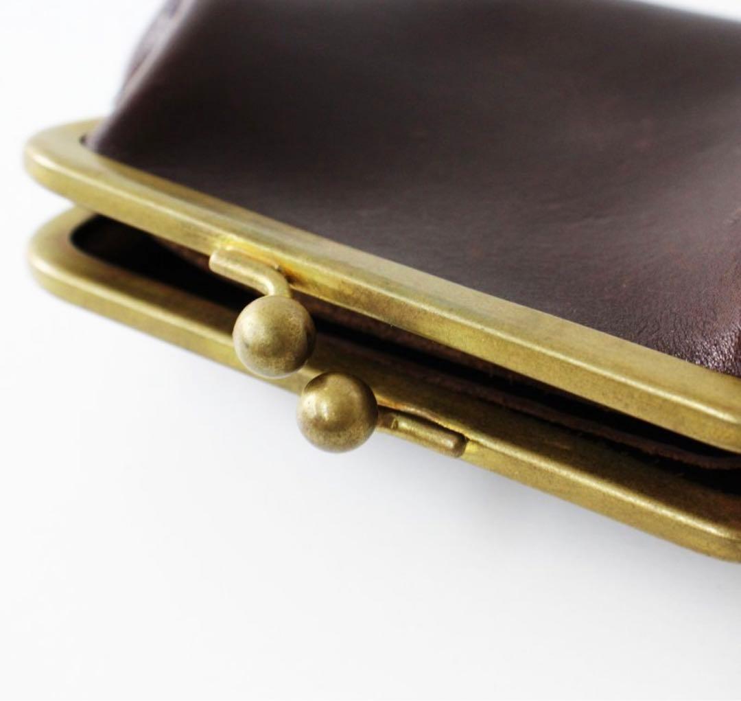 生産終了 希少】N25 がま口ウォレット 中サイズ /ブラウン 財布 本革