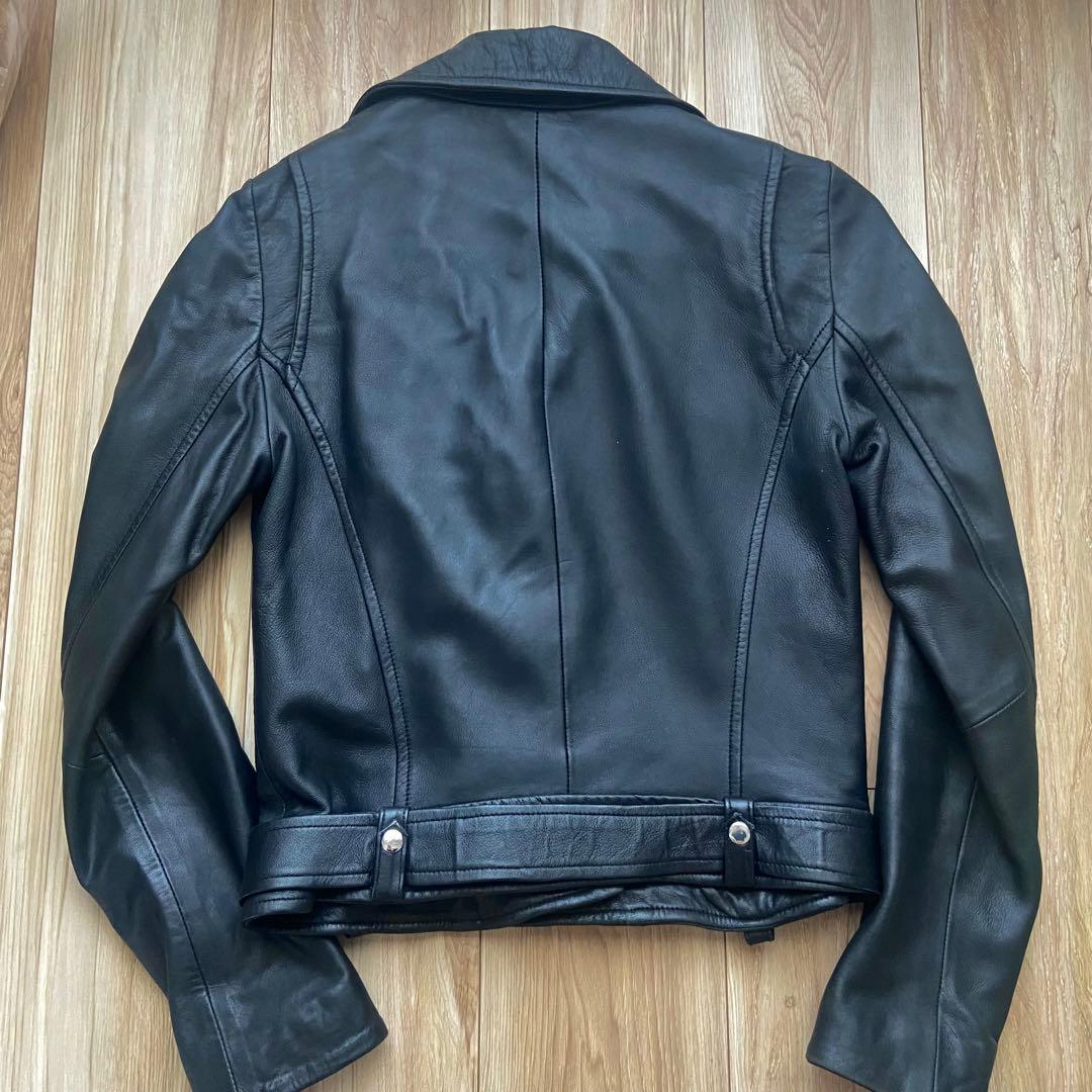 ZARA ダブルライダースジャケット ラムレザー羊革 - メルカリ
