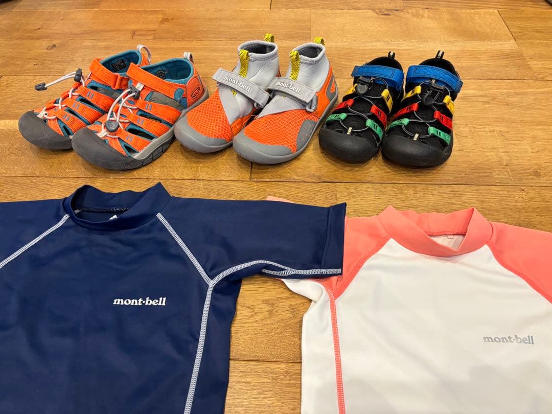 mont-bellウォーターシューズ　ラッシュガード＆keen サンダルセット☆ アクアシューズ Kid's 13-21｜モンベル