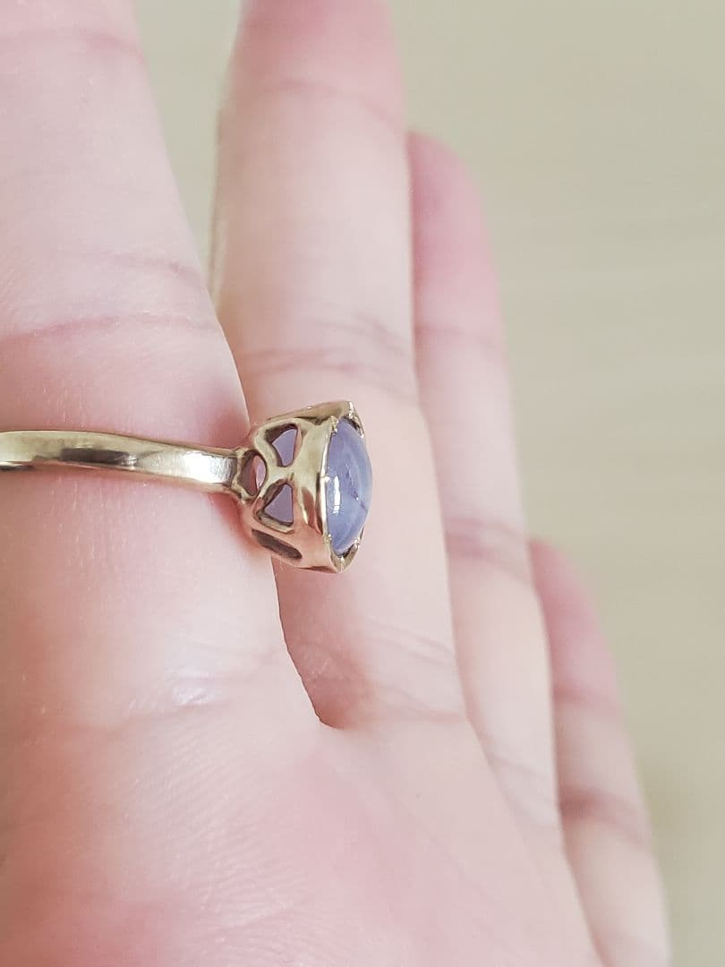 TatsuonagahataスターサファイアのリングK10タツオナガハタ希少 - メルカリ