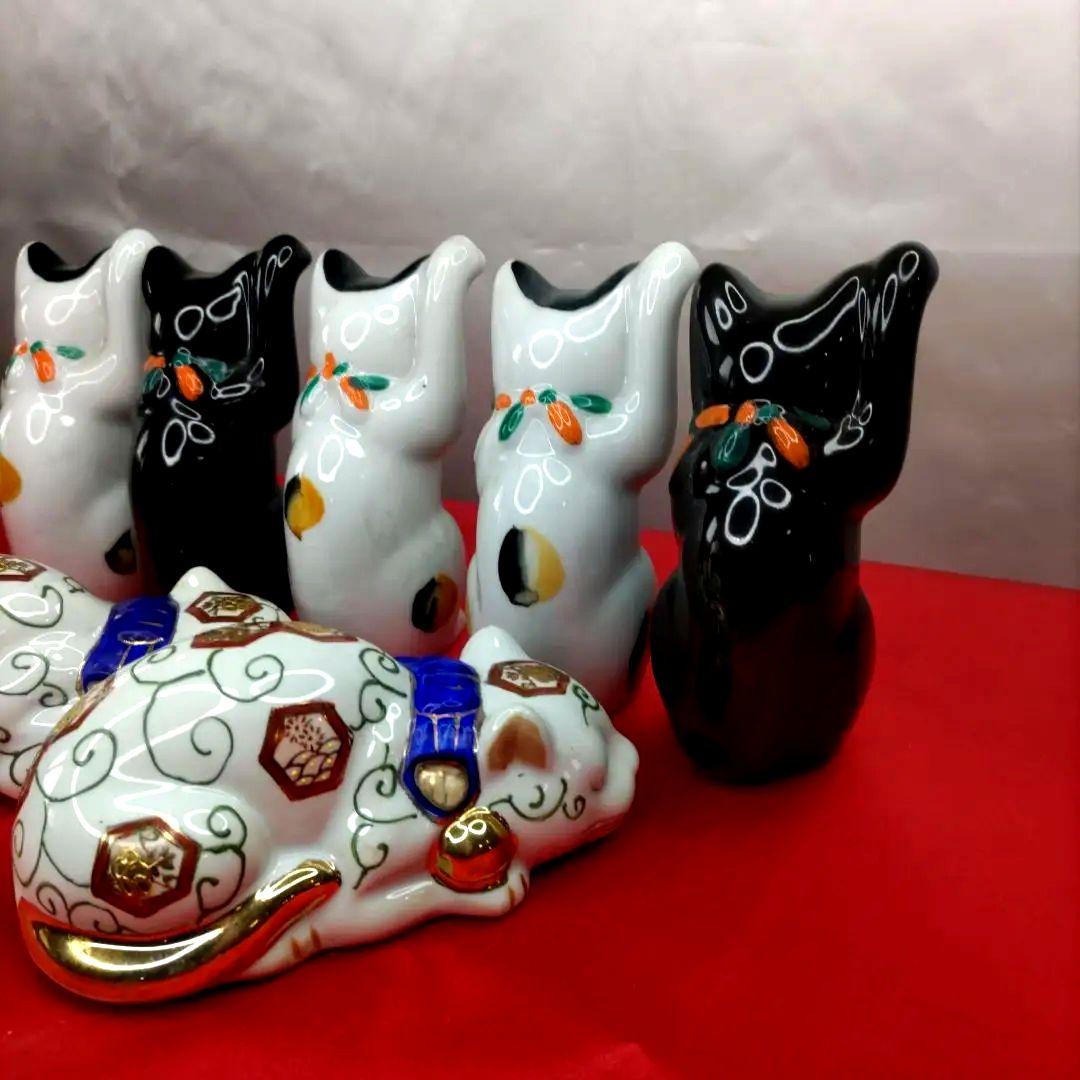猫づくし】招き猫 眠り猫 陶器 置物 開運 7体セットの通販はau PAY