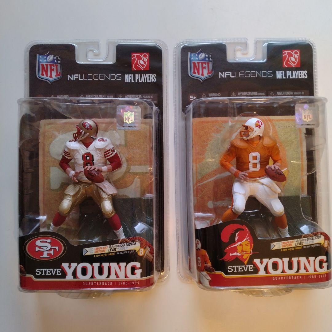 マクファーレンNFL Steve Young フィギュア 2種セット McFarlane NFL Legends San Francisco 49ers Quarterback Steve Young