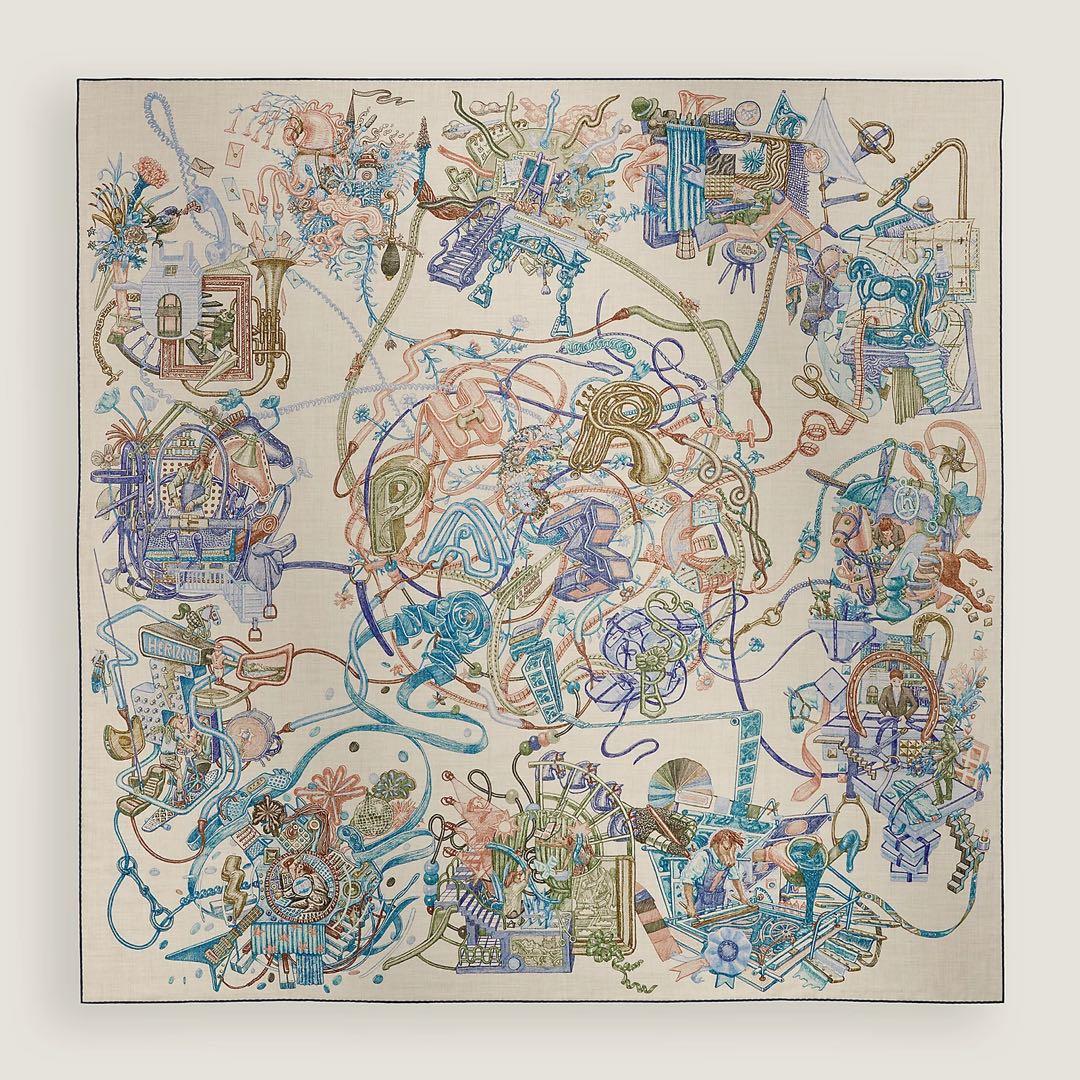 美品　エルメス カレジェアン 《エルメスの世界》　カシシル　カレ140