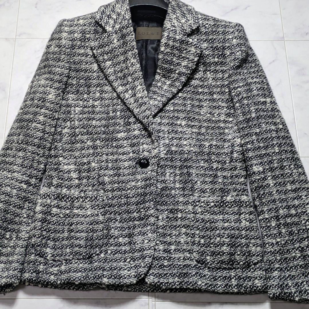 美品】ロエベ ツイード テーラードジャケット アナグラム 40 - メルカリ