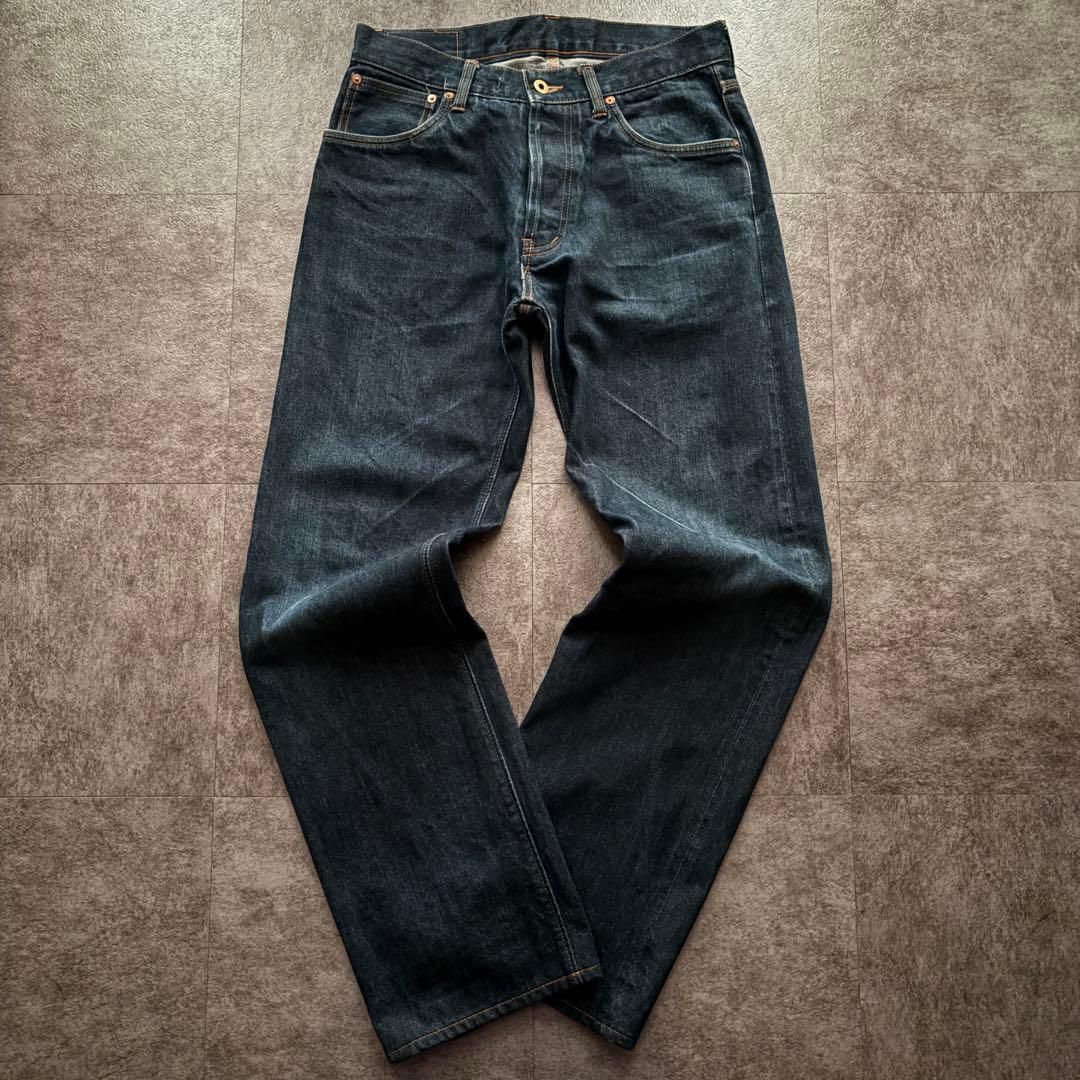 激レア グラッドハンド ストレートデニム 濃紺 ヒゲ 日本製 赤耳 y2k 30 GLADHAND & Co. - 激レア グラッドハンド ストレートデニム 濃紺 ヒゲ