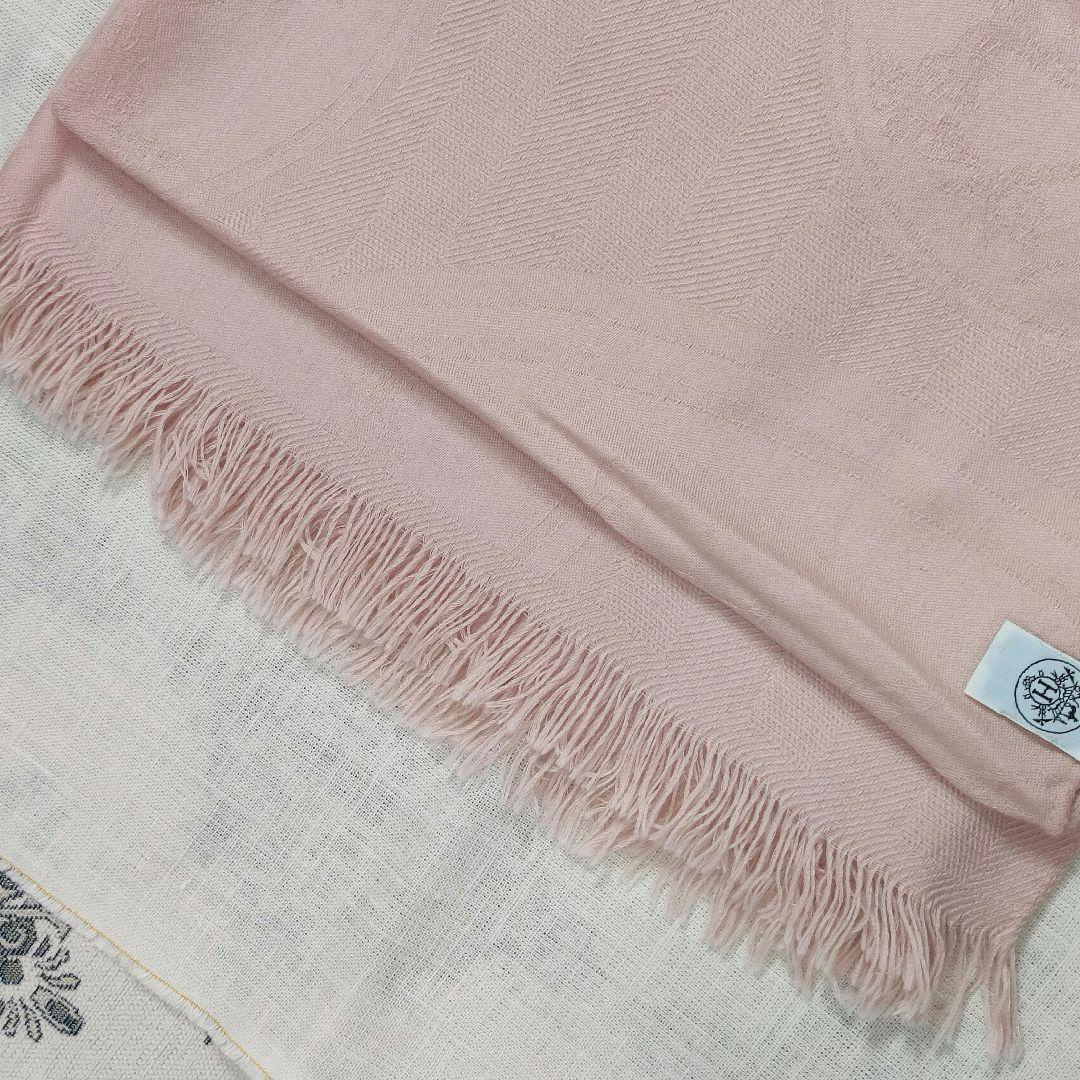 未使用　HERMES《ニュー・リブリス》ストール　カシミヤ　シルク　76×200