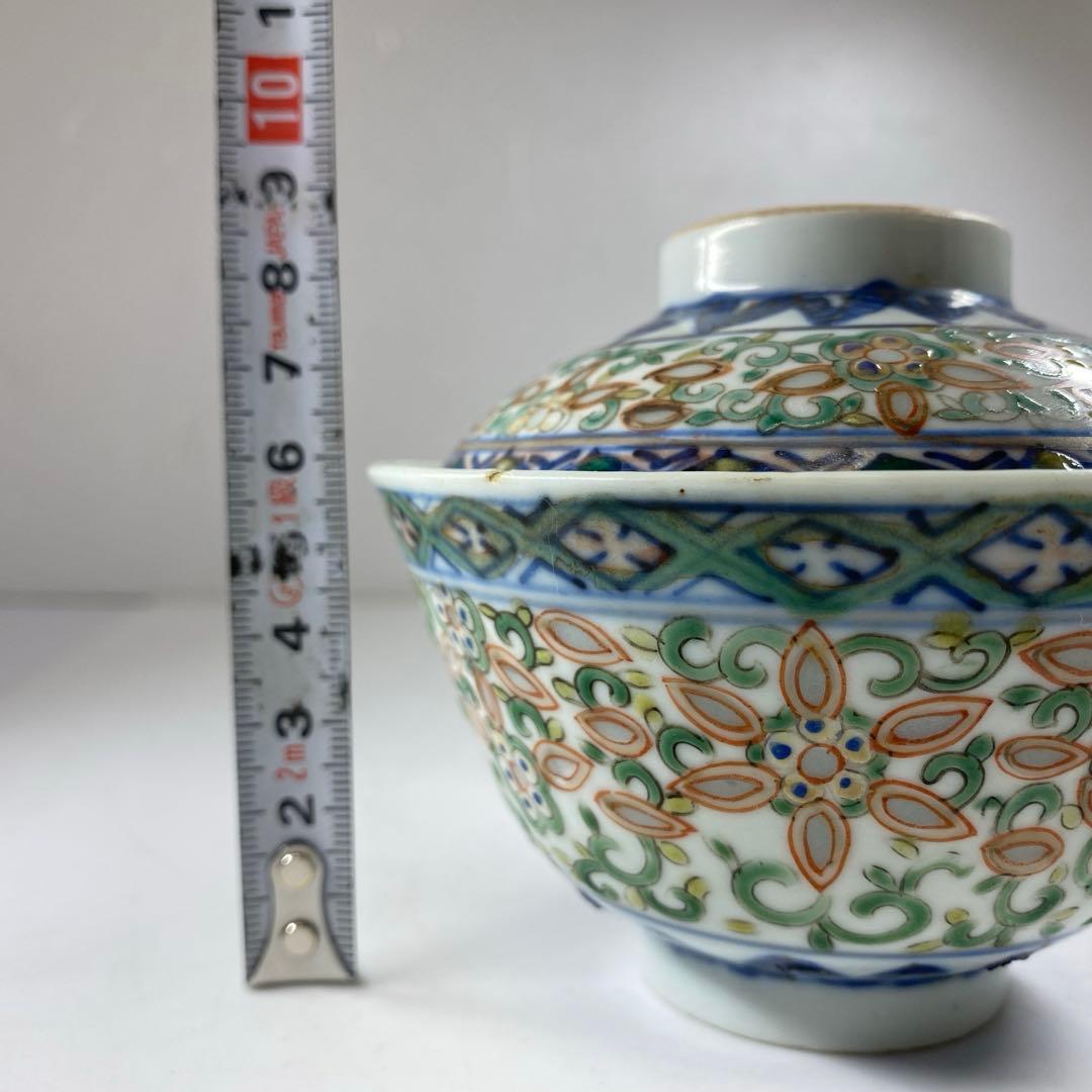 中国清時代康煕年製蓋茶碗直径10.6㎝タウエ東な7-0317☆2F