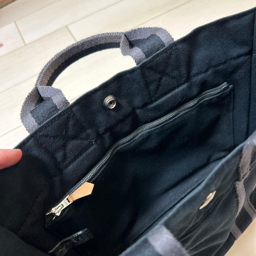 フールトゥPM エルメス トートバッグ キャンバス 黒 ストライプ - メルカリ