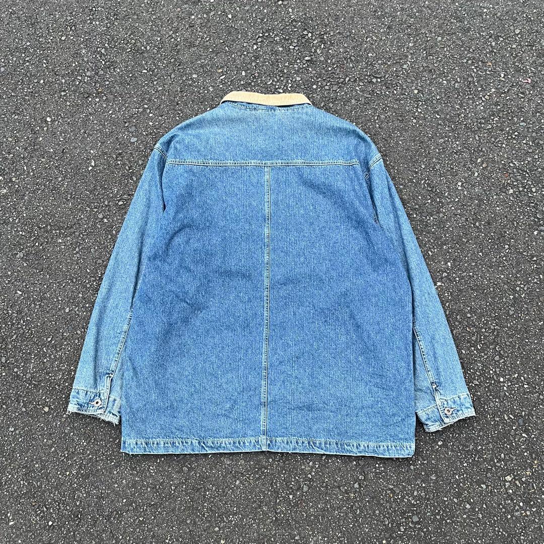 90s OLD NAVY デニムカバーオール 裏地ネル 襟コーデュロイ XL - メルカリ