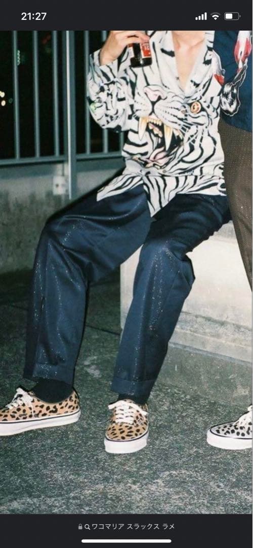 ワコマリア ラメスラックス ネイビー - メルカリ