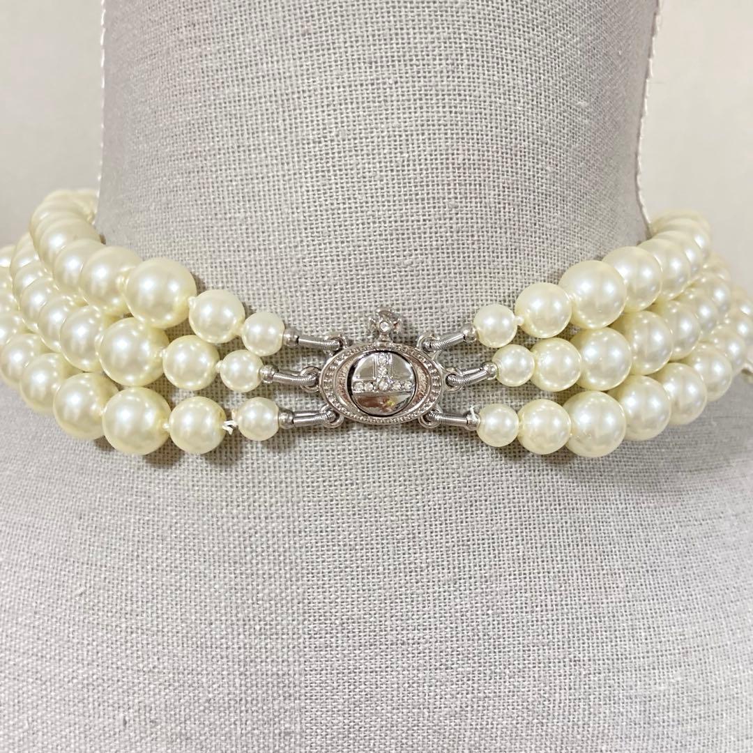 Vivienne Westwood｜3連パールチョーカー ネックレス シルバー - メルカリ