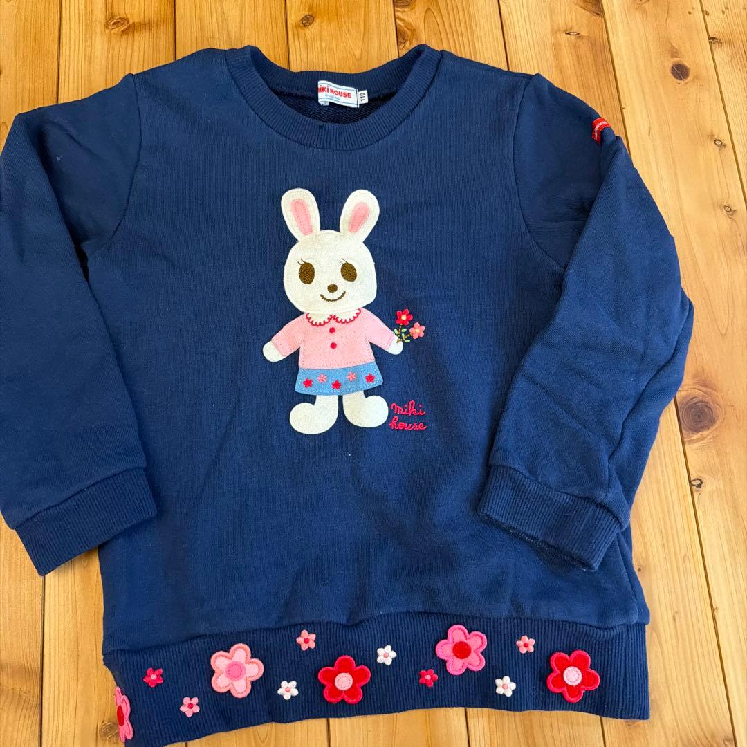ミキハウス ウサギ刺繍 トレーナー 110 - メルカリ