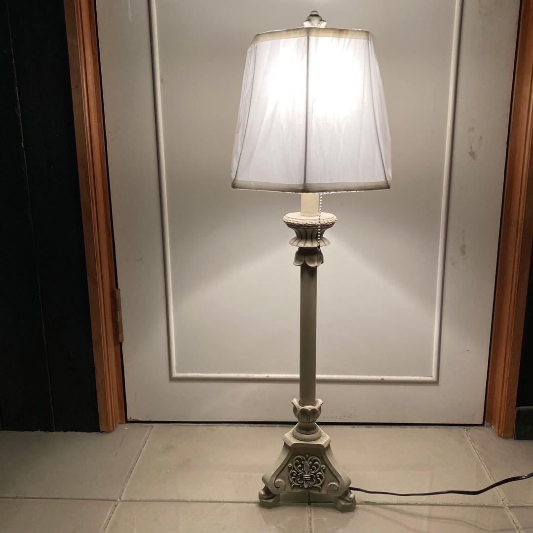 ヨーロピアンアンティークホワイト スタンドテーブルライト シェードランプ電球付き 楽天市場】テーブルランプ アンティーク レトロ おしゃれ ガラス